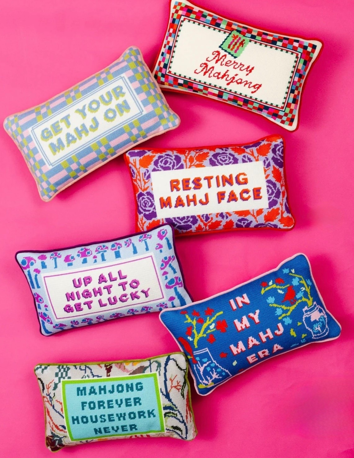 Buy 2 get 1 FREE with code THIRDONUS! The cutest needlepoint mahjong pillows, perfect for gifting!

#LTKSaleAlert #LTKHome #LTKmomlife