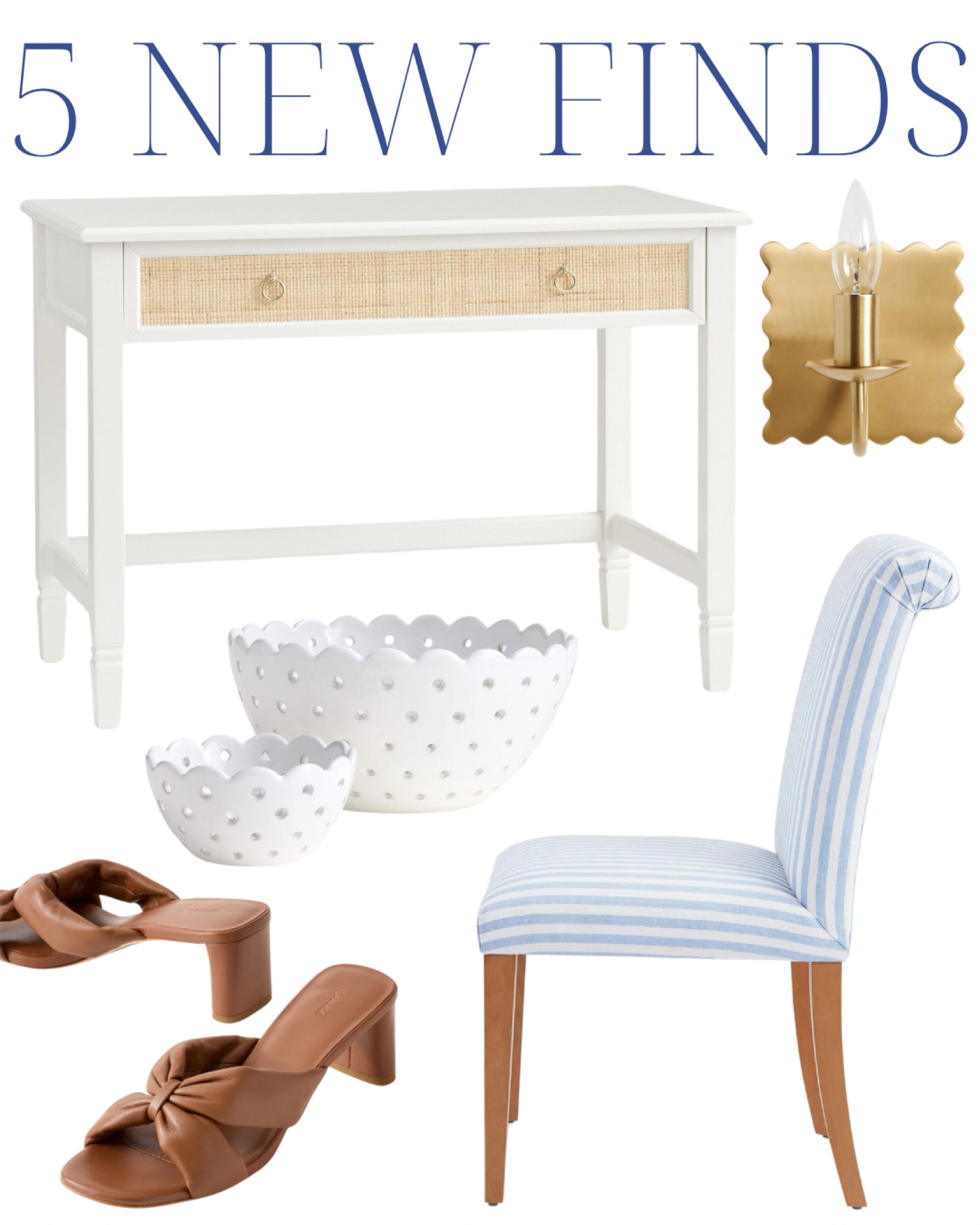 properlyshopped properly shopped Small White Scallop Eyelet Stoneware Colander by Laura Kim, Italian Leather Twist Mid Heel Mule, Sterling Side Chair - Bengal Stripe Hydrangea, Ava Regency Caned Writing Desk, Wiggle Sconce, grandmillennial home, grandmillennial style, classic home, classic style, preppy style, preppy outfit, white dress, spring dress, summer dress, casual dress, J.Crew, Serena & Lily, Pottery Barn, Anthropologie, look for less, Target finds, Amazon finds, southern living, southern style, southern home, coastal style, coastal home, traditional style, traditional home, blue and white, chinoiserie, coastal grand, Nancy Meyers aesthetic, Lake pajamas, Tuckernuck, Tnuck, blue floral, kitchen decor

#LTKHome #LTKSaleAlert #LTKFindsUnder100