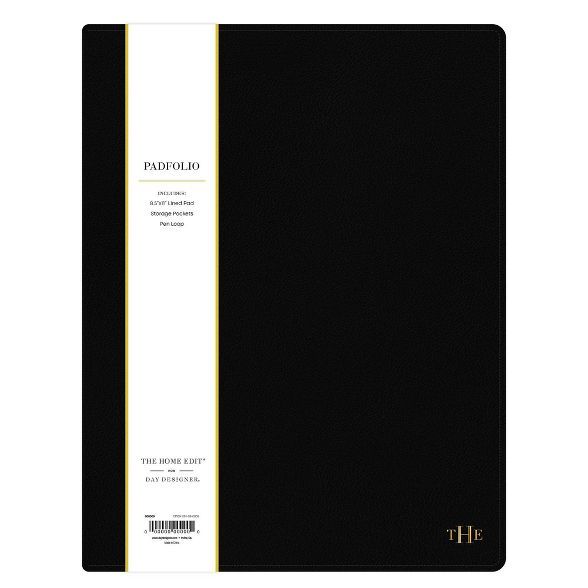 2021-22 Academic Padfolio 8.5" x 11" Weekly/Monthly Black - The Home Edit by Blue Sky | Target