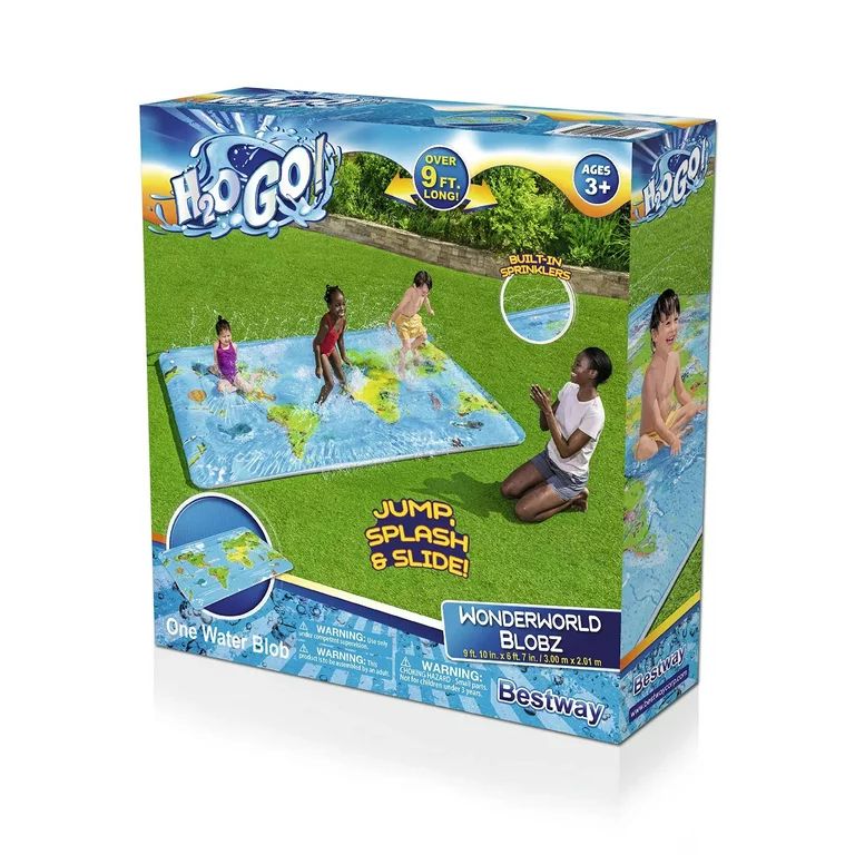 H20GO! WaterWorld Blobz Water Filled Spraying Splash Mat for Kids 9ft.10x6ft.7 - Walmart.com | Walmart (US)