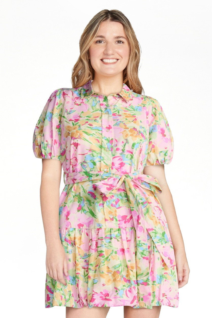 Free Assembly Women's and Women's Plus Cotton Mini Dress with Puff Sleeves, Sizes XS-4X | Walmart (US)