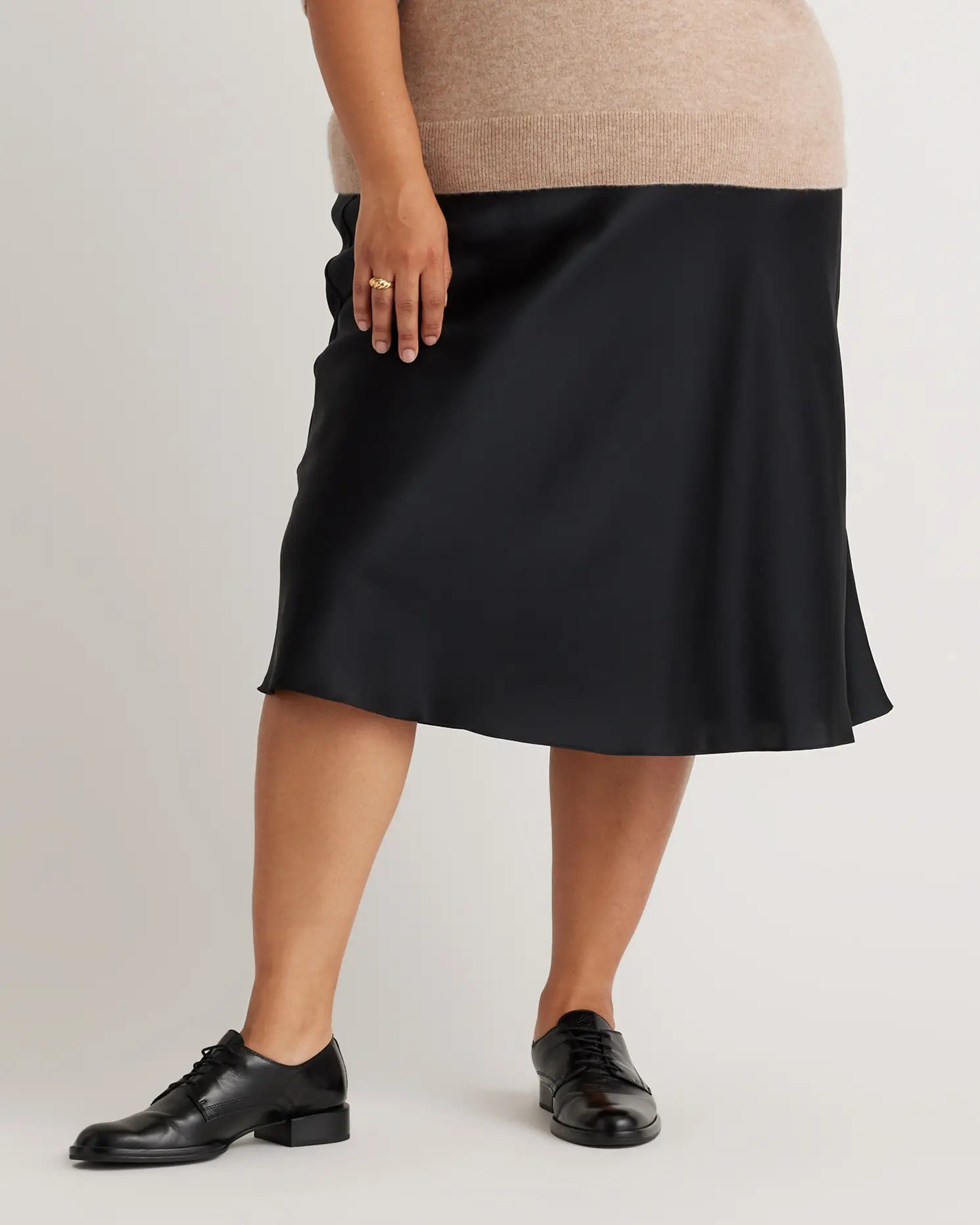 100% Washable Silk Skirt in Black | Quince