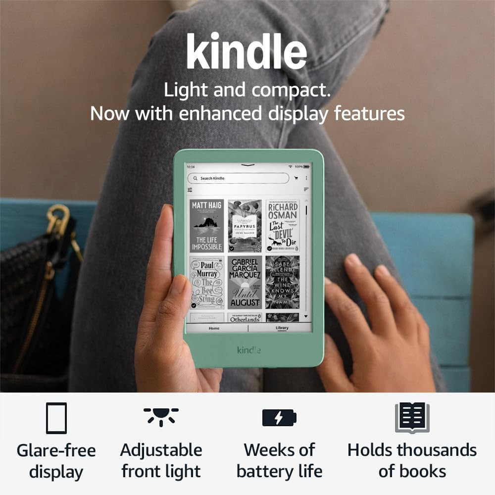 Amazon Kindle 16 GB (2024 model) - Light and compact, with fast page turns, and high contrast ratio – 16 GB – With Ads – Matcha | Amazon (UK)