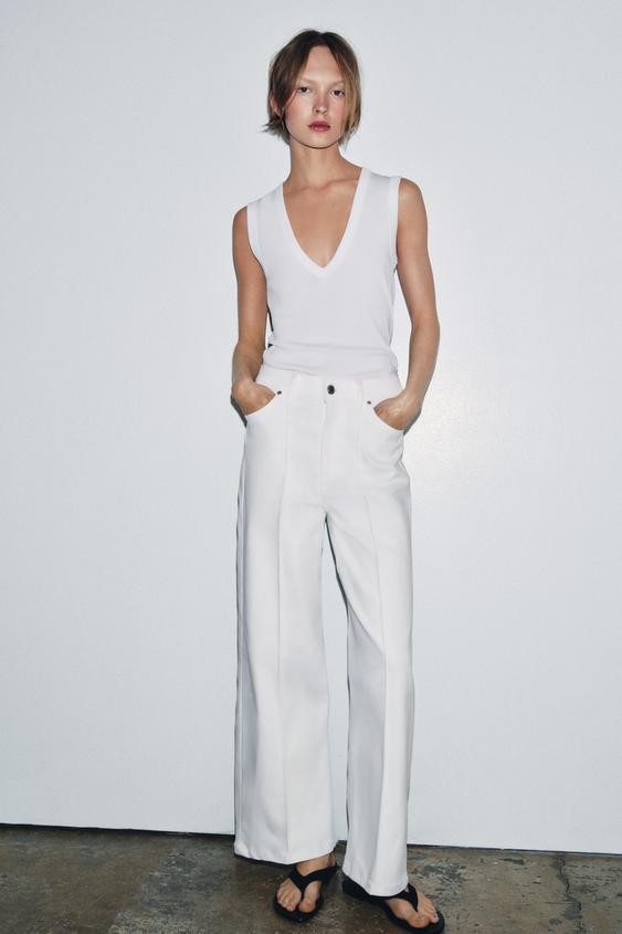 COTTON V-NECK T-SHIRT | Zara US