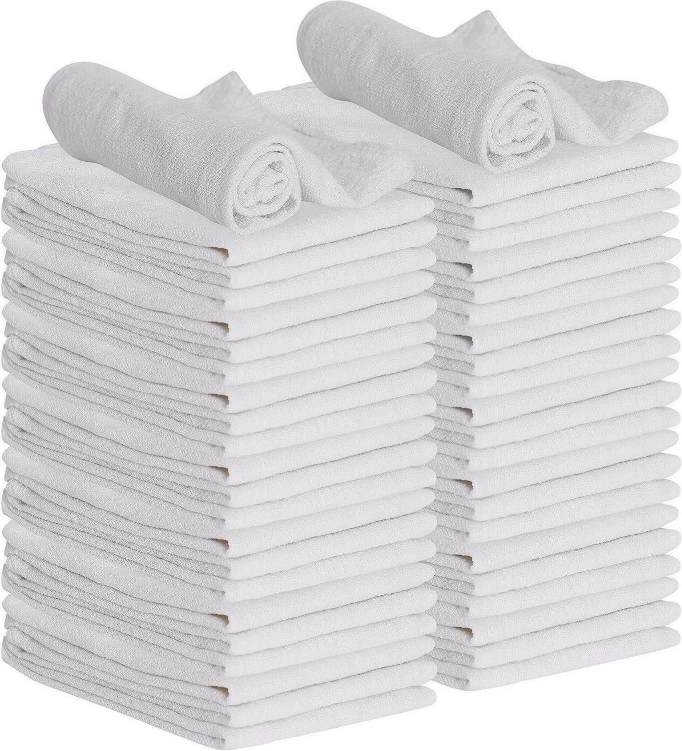 GREEN LIFESTYLE White Shop Towels 12x14, 50 Pack, 100% Cotton Super Absorbent & Durable Shop Rags... | Amazon (US)