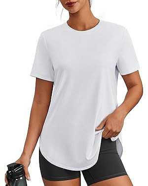 PINSPARK Workout Tops for Women Short Sleeve Athletic Shirts UPF 50+ Quick Dry Running Outfits fo... | Amazon (US)