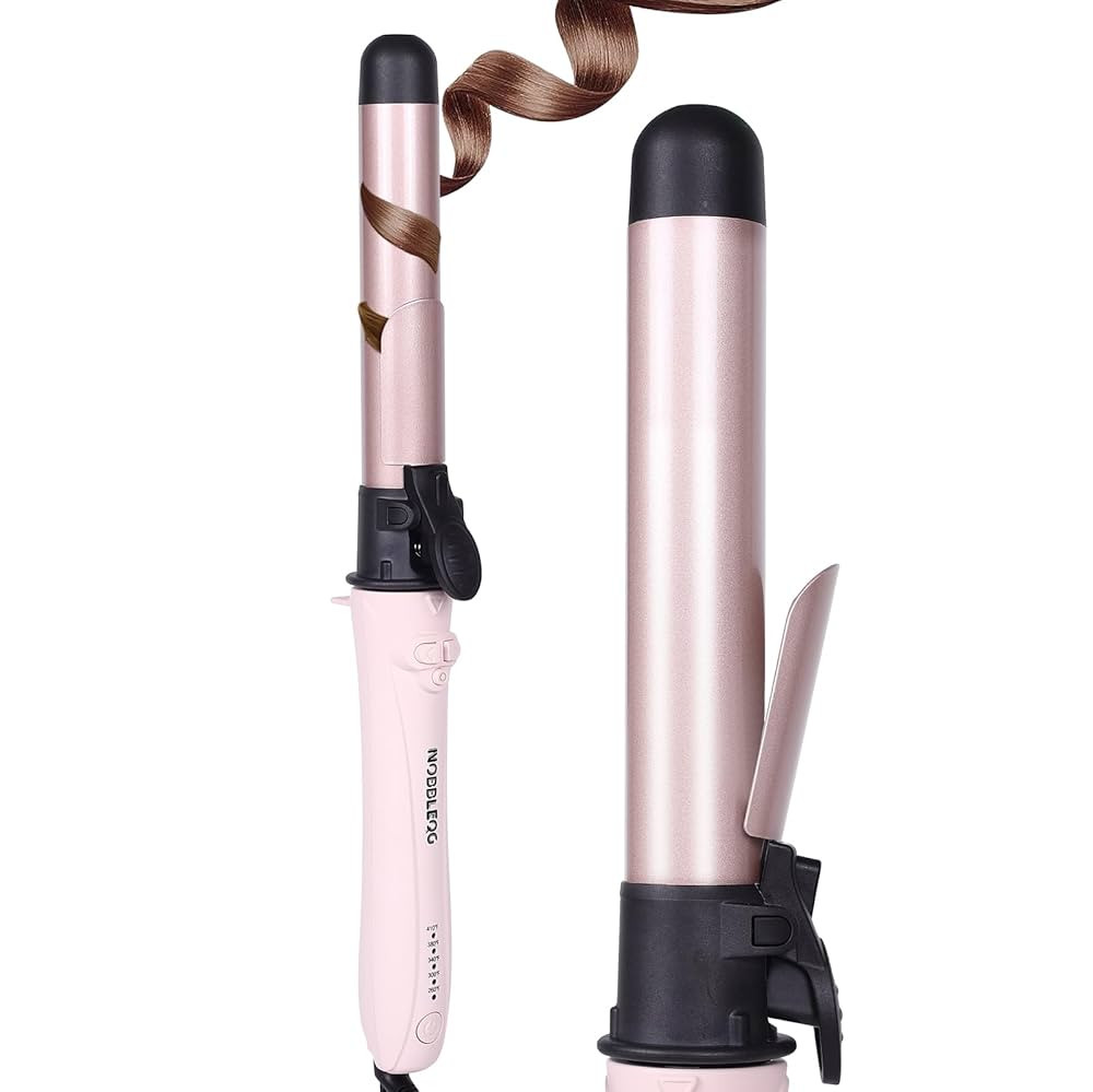 Rotating Curling Iron, NOBBLEQG Global Voltage Automatic Curling Iron with Clamp, 5 Heat Settings... | Amazon (US)