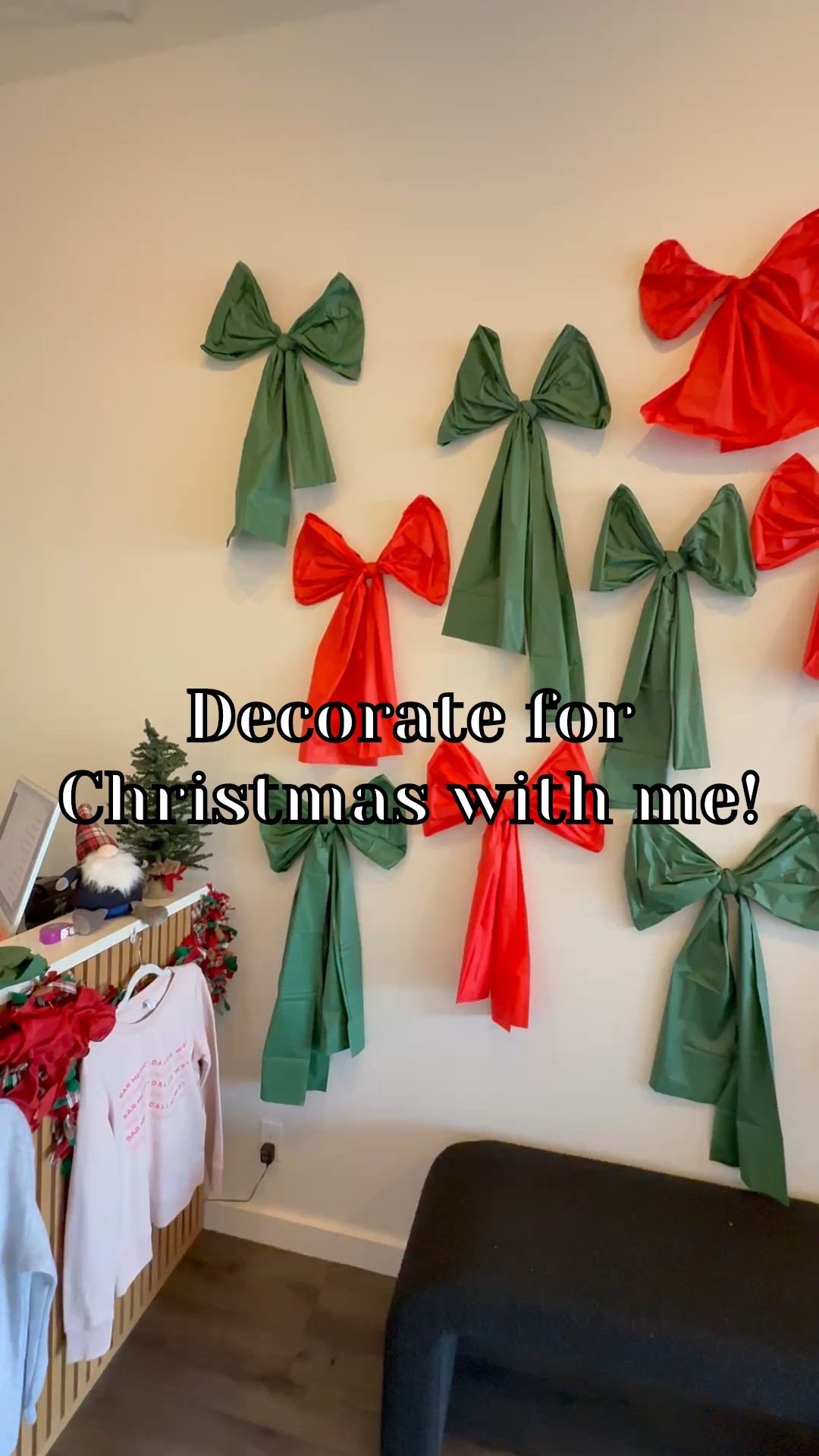 DIY Christmas decor hack 🎄🎀
I turned plastic tablecloths into oversized bows and made the cutest bow wall on a budget.
Save this for later + try it yourself 🤍✨