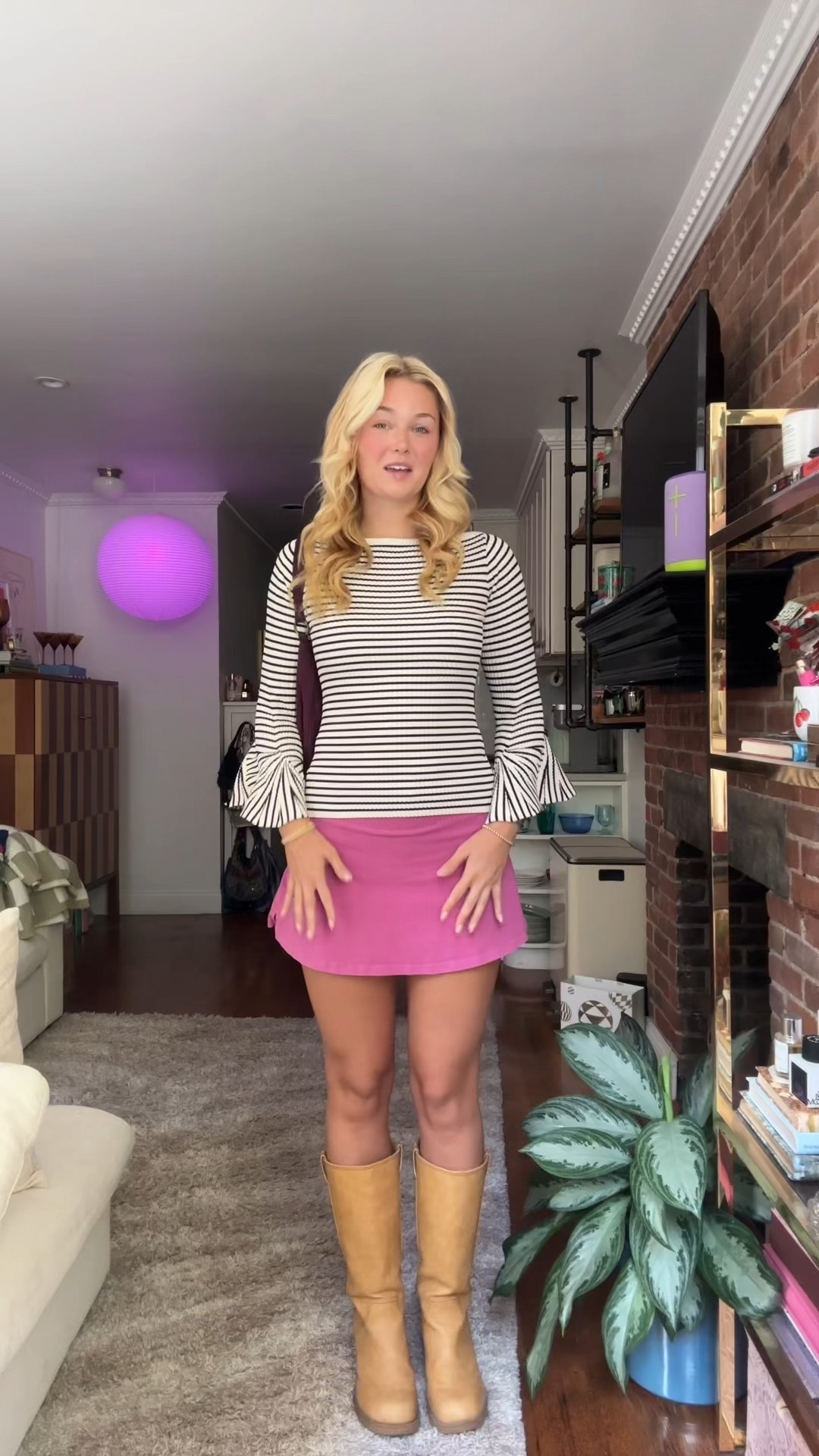 OOTD 🍂 | Preppy fall outfit with riding boots
Today’s outfit is giving classic fall style — pairing my No Boundaries tall riding boots with the LA Apparel Garment Dye Cheer Skort and the A.L.C. Aster Stripe Boat Neck Sweater for that effortless, East Coast-meets-modern vibe. It’s the perfect look for fall errands, weekend brunch, or a cozy day out.

🖤 Linked everything on my LTK under “Fall Outfits”
✨ Sizes: [insert yours]
#FallOOTD #PreppyFallStyle #LTKFallFashion #LTKStyle #TallRidingBoots #FallOutfitIdeas #AestheticOutfits #StripedSweater #SkortOutfit #LTKUnder100 #FallWardrobe #OOTDInspo