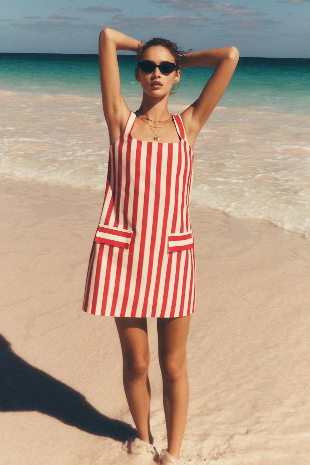 This Maeve square neck shift dress from Anthropologie is the ultimate summer statement 🍓

Featuring bold red stripes, a structured square neckline, and a flattering shift silhouette, this mini dress is perfect for vacation outfits, beach days, and summer events.

It’s giving coastal chic, European summer, retro resort wear — the kind of piece that instantly makes your outfit feel styled with zero effort.

Pair it with sandals, oversized sunnies, and a straw bag for that effortless vacation outfit aesthetic.

Perfect for summer dresses, vacation outfits, beach outfits, and warm weather styling.

#LTKSeasonal #LTKSwim #LTKTravel