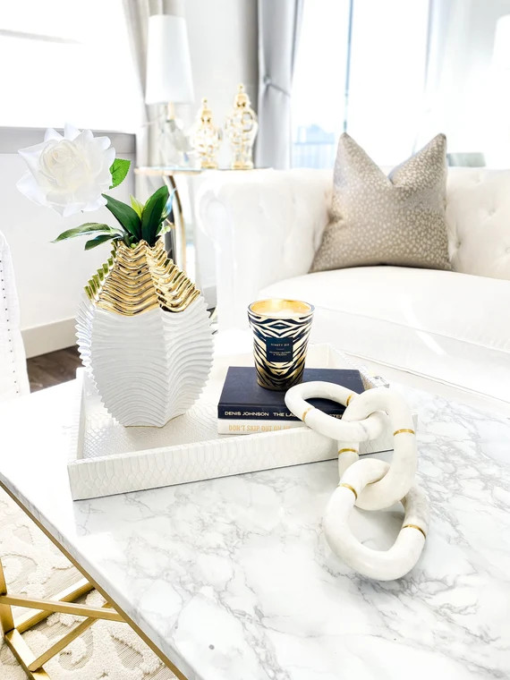 Marble Decorative Chain, Coffee Table Decor, Marble Decorative Object, Marble Chain Decor | Etsy (US)