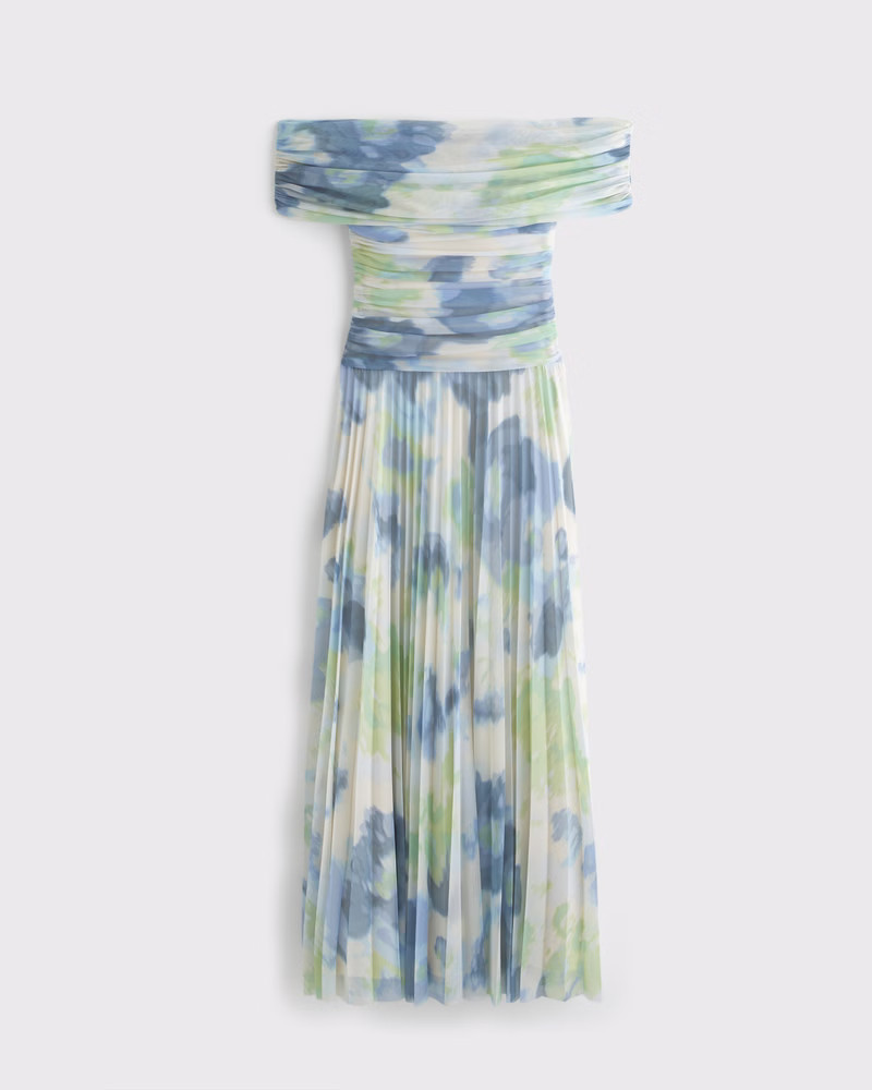 The A&F Giselle Drop-Waist Mesh Maxi Dress | Abercrombie & Fitch (US)