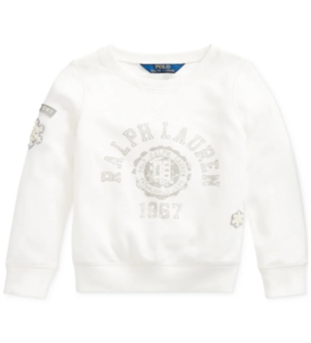 Ralph Lauren Toddler Girl's French Terry Graphic Pullover White Size 3T | Walmart (US)