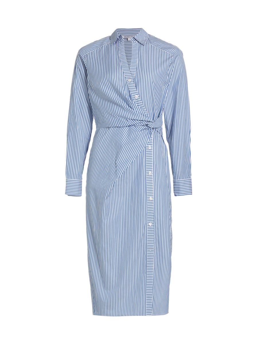 Wright Striped Cotton Poplin Midi-Dress | Saks Fifth Avenue
