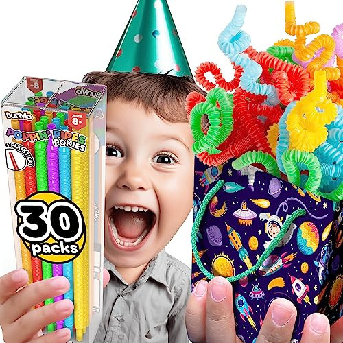 BUNMO Stocking Stuffers for Kids - Pop Tubes - Sensory Toys - Stocking Stuffers - Toddler Toys - Imaginative Play & Stimulating Creative Learning - Stocking Stuffers for Toddlers 3+ - 30 Pack Mini | Amazon (US)