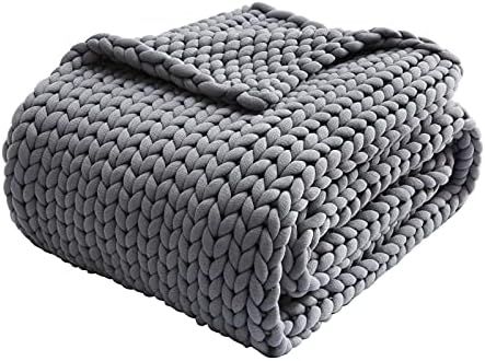 Zonli Cooling Weighted Blanket 15lbs Queen/King Handmade Knitted Chunky Blankets No Beads 60''x80... | Amazon (US)