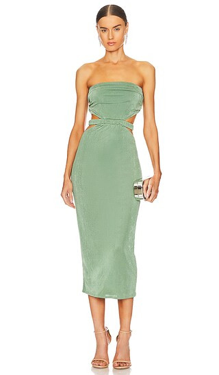 Arielle Midi Dress in Sage Green | Revolve Clothing (Global)
