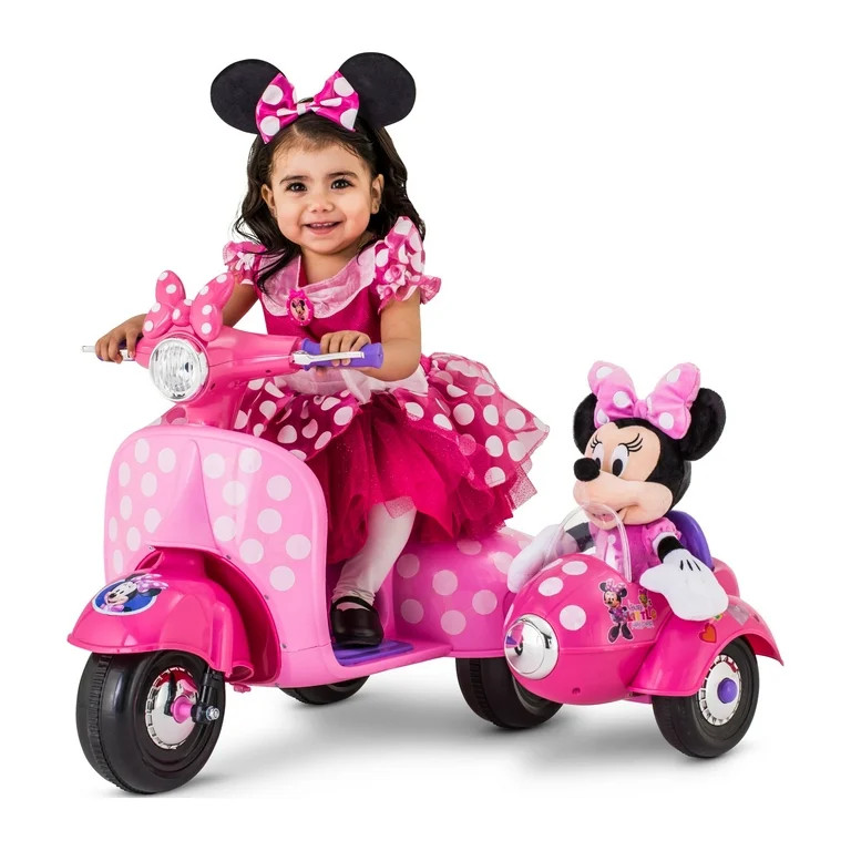 Disney Minnie Mouse Happy Helpers Scooter with Sidecar Ride-On Toy by Kid Trax | Walmart (US)
