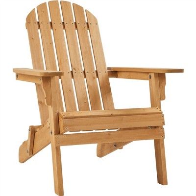 Yaheetech Folding Adirondack Chair Solid Wood Garden Chair Weather Resistant | Target