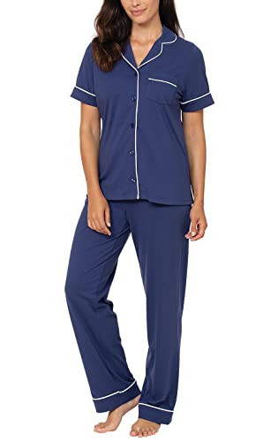 PajamaGram Soft Pajamas For Women - PJs For Women, Navy, MD | Amazon (US)