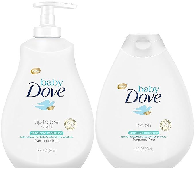 Baby Dove Sensitive Moisture Bundle: Tip to Toe Wash and Lotion, 13 Ounce Each | Amazon (US)