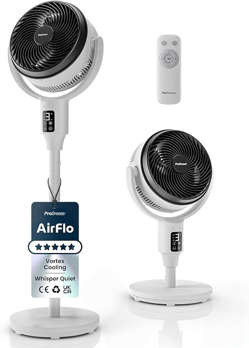 Pro Breeze AirFlo 43" Portable Pedestal Fan, Hybrid Adjustable Height, 29dB Ultra Silent, LED Dis... | Amazon (UK)