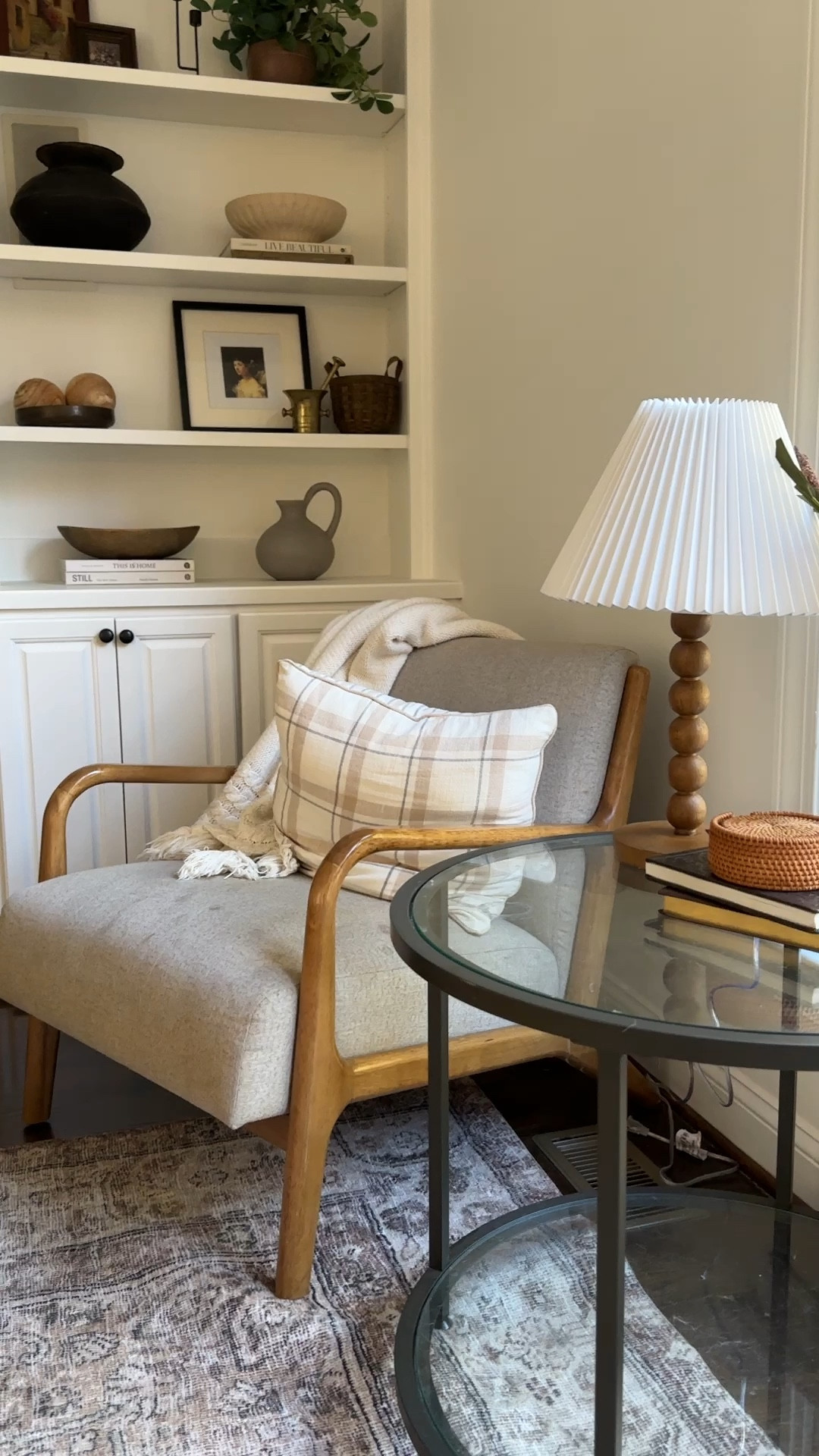 The coziness of this living room corner makes me so happy! From the lamp to the bookshelf styling, I’m really loving how it’s all coming together. 

#LTKHome #LTKVideo #LTKFindsUnder50