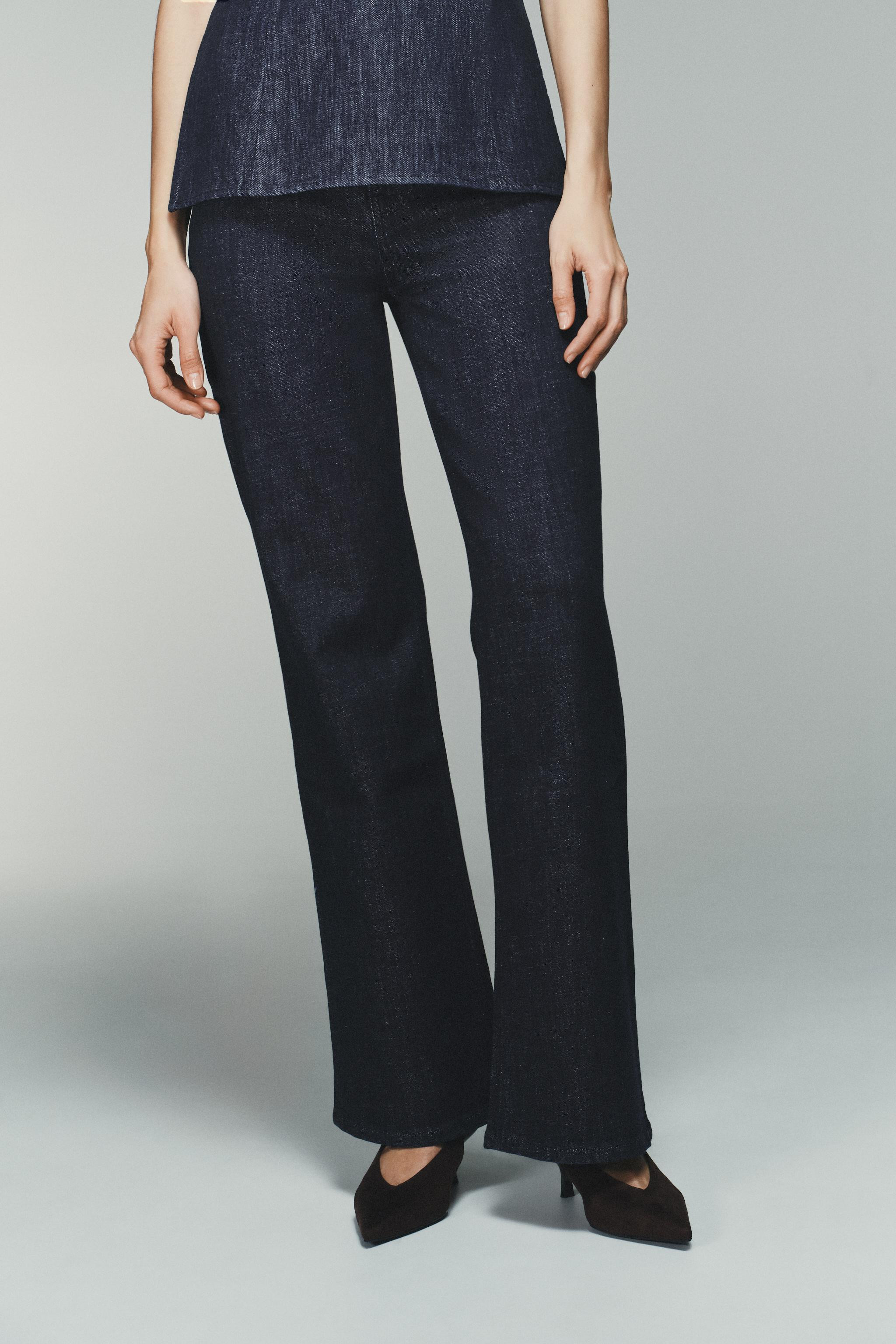 HIGH-WAISTED FAUX DENIM PANTS | Zara US