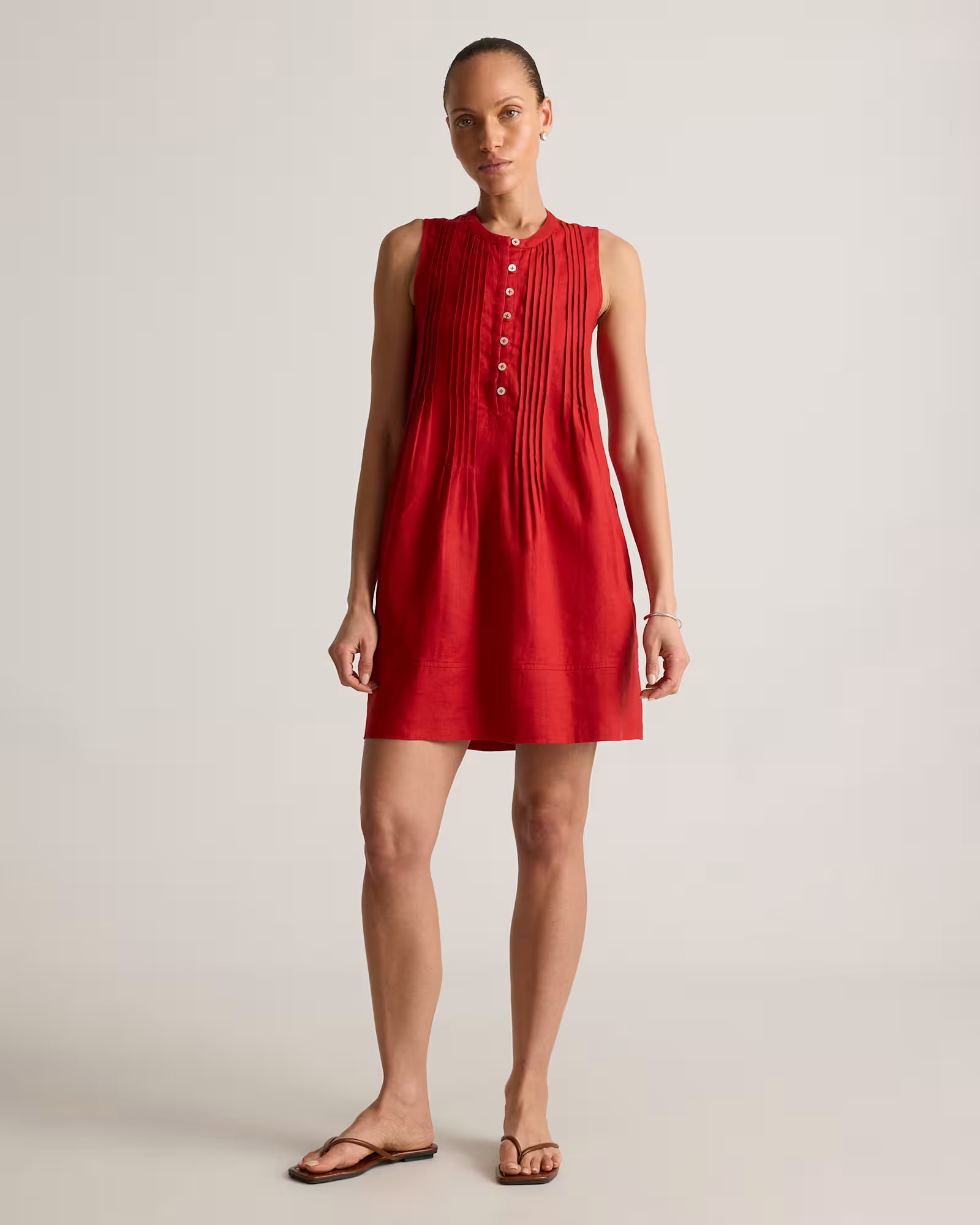 100% European Linen Sleeveless Swing Dress | Quince