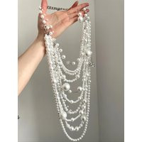 Vintage Pearl Layered Necklace Elegant Evening Party Jewelry | Etsy (US)