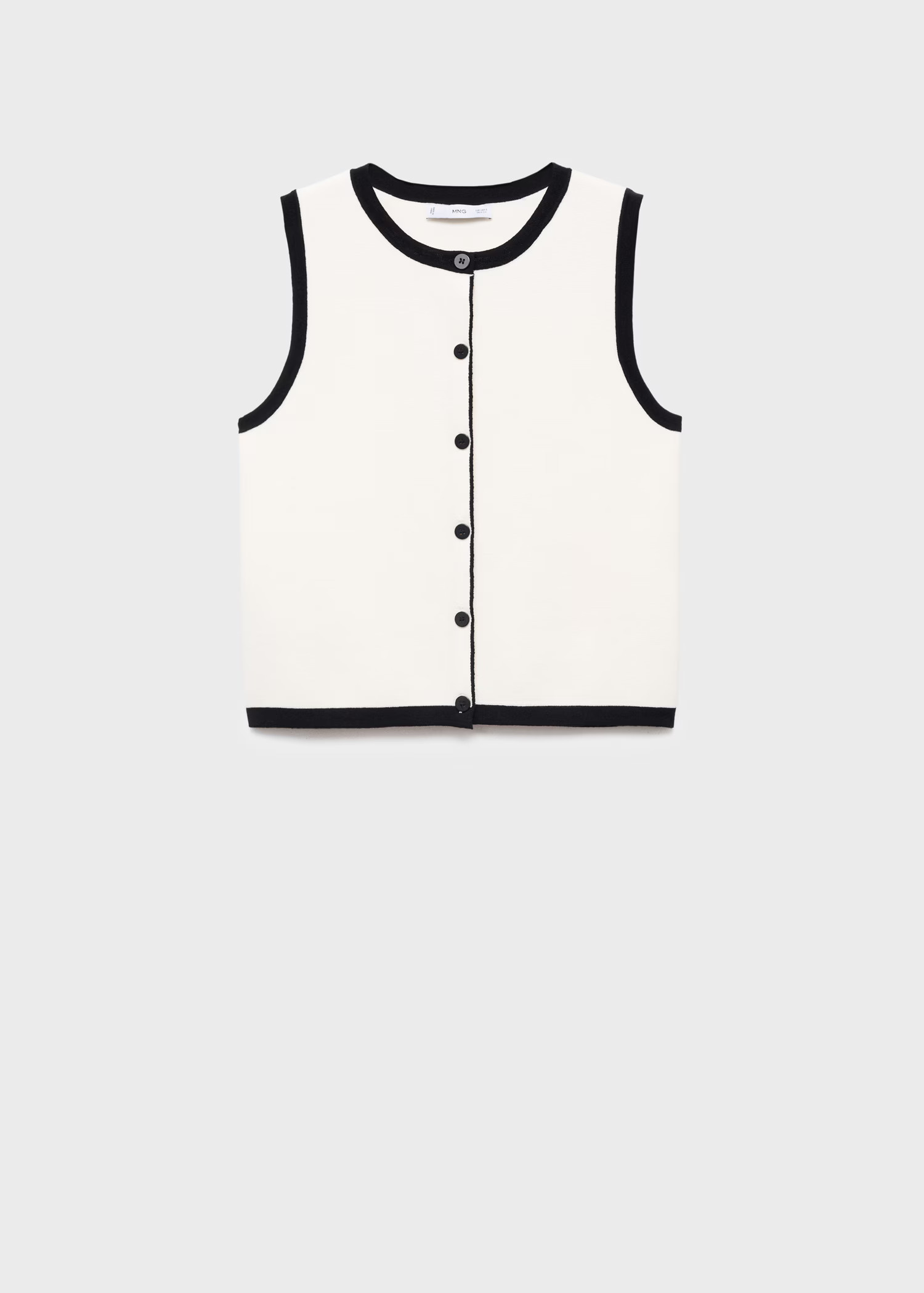 Knitted gilet with contrast detail - Women | MANGO United Kingdom | MANGO (UK)