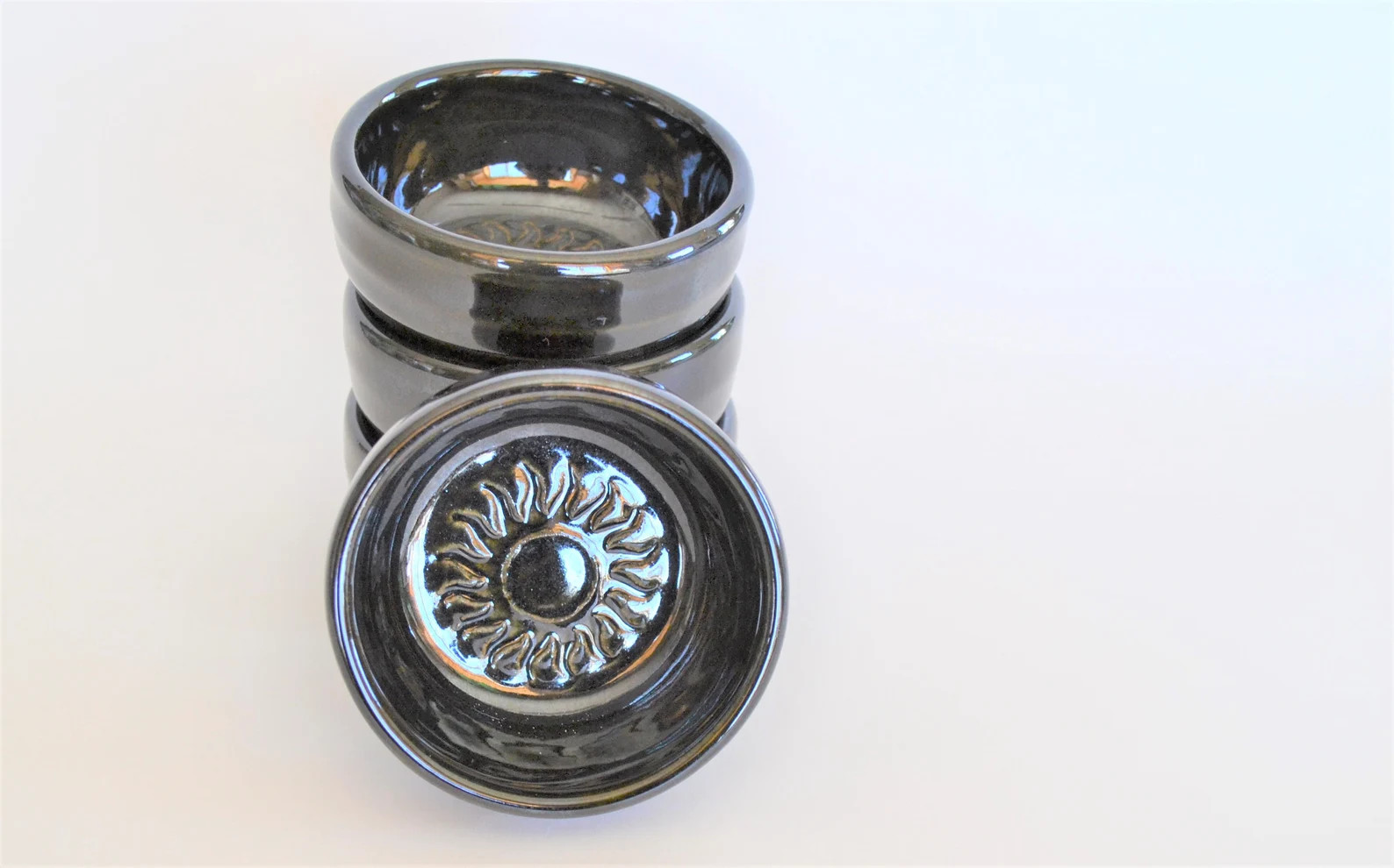 Set of 4 Copitas De Mezcal With Sun Design Black Stamped - Etsy | Etsy (US)