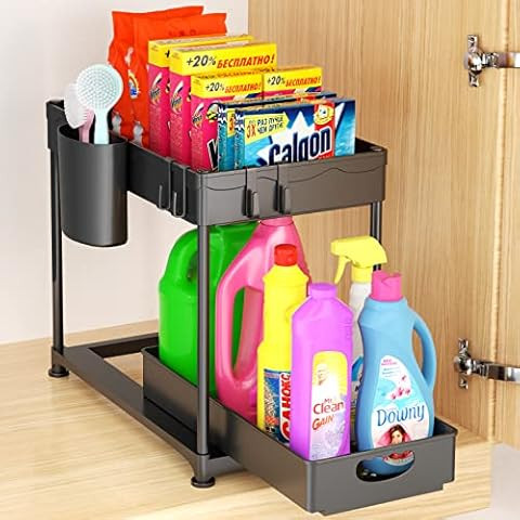 Ravinte 2 Pack Pull Out Under Sink Organizer 2 Tier Multi Purpose  For Bathroom Ki... | Amazon (US)