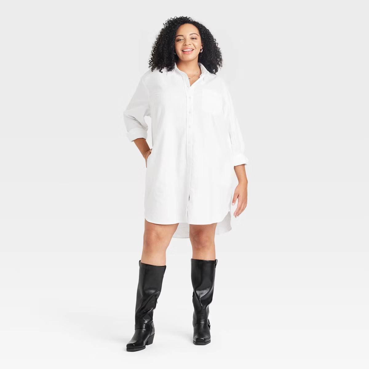 Women's Long Sleeve Mini Shirtdress - Universal Thread™ | Target