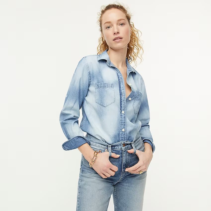 Classic-fit bleached-out chambray shirt | J.Crew US