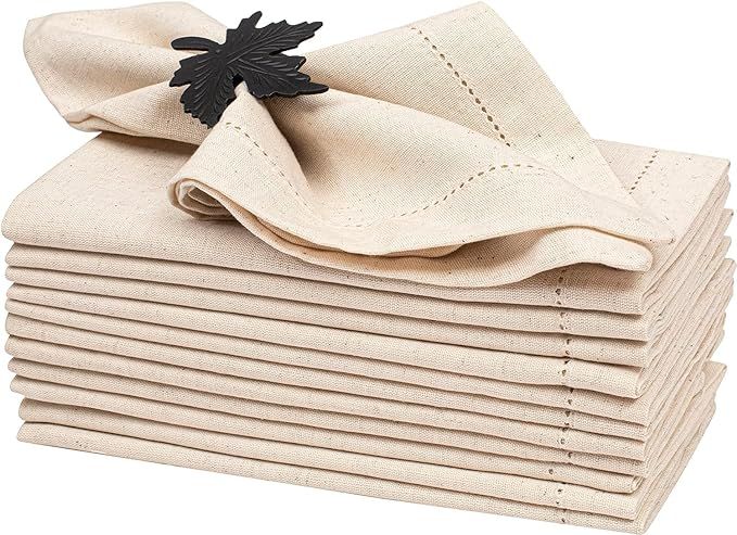 Premium Linen Cloth Napkin 18x18 with Holes 18x18 Linen, Dinner Napkins, Wedding Napkins, Cocktai... | Amazon (US)