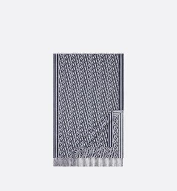 Dior Oblique Scarf Blue, White and Gray Wool | DIOR | Dior Beauty (US)