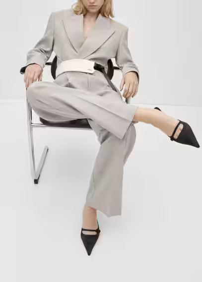 Satin kitten-heel shoes black - Woman - 9 - MANGO | MANGO (UK)