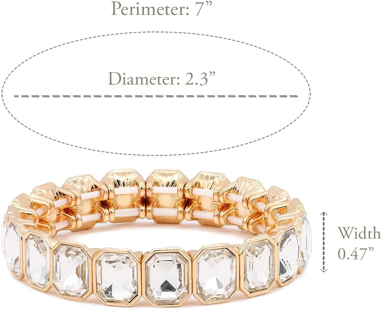 Lavencious Elegant and Thin Stretch Bracelet Adorned with Sparking Crystals Bridal Wedding Jewelr... | Amazon (US)