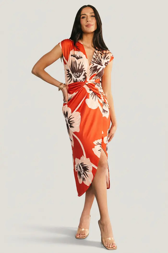 Cascada Twist Midi Dress | Nordstrom