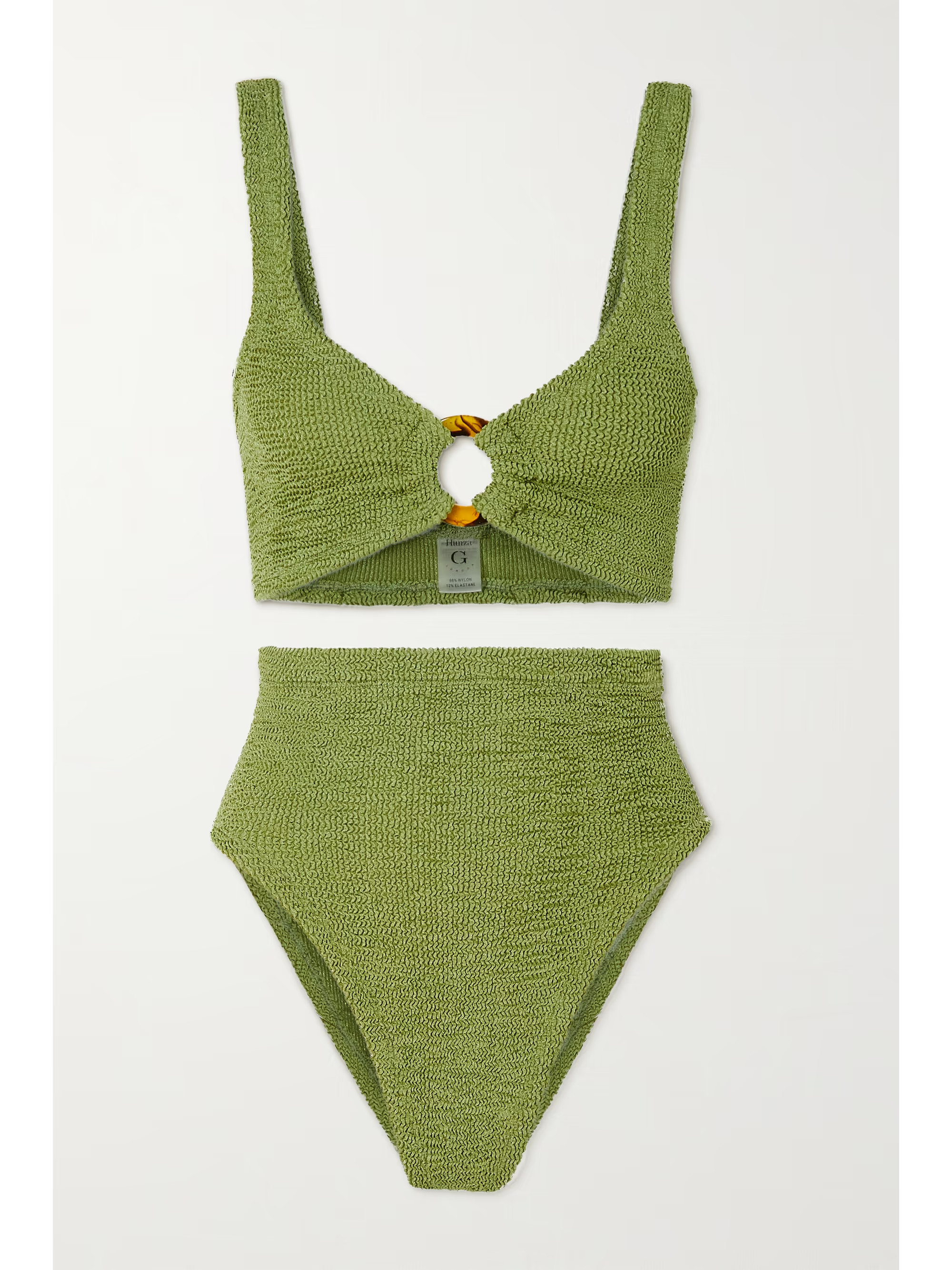 + NET SUSTAIN Nadine embellished seersucker bikini | NET-A-PORTER (US)