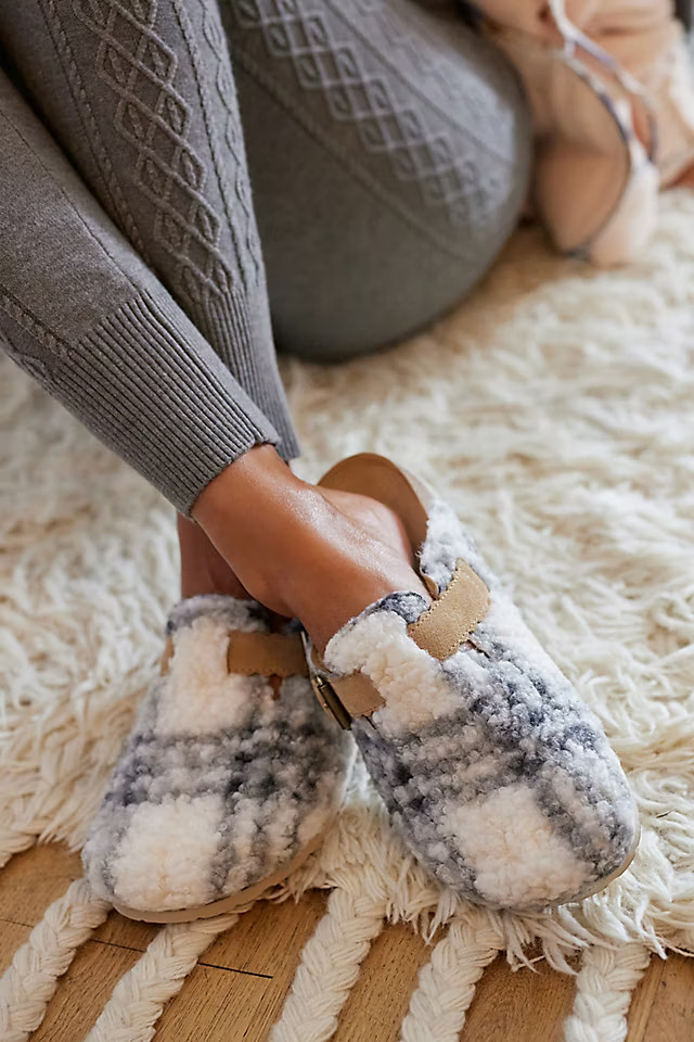 Plaid Sherpa-Lined Clogs | Anthropologie (US)