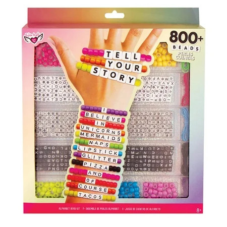 Tell Your Story Alphabet Bead Case Bracelet Making Kit (800+ Set) | Walmart (US)