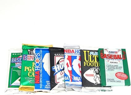 Vintage Multi-Sport Unopened Pack Lot Total of 100 Trading Cards Baseball Football Basketball Hoc... | Amazon (US)