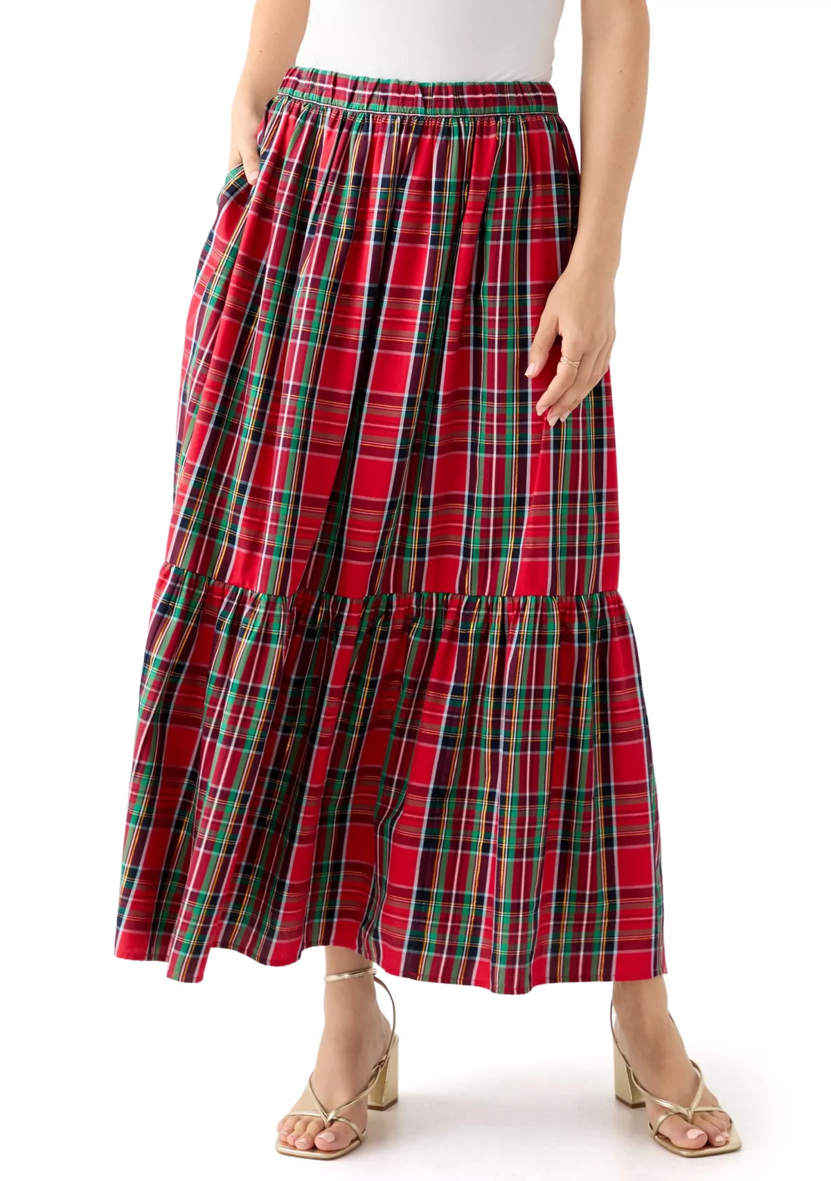 Women's Yarn Dyed Shirred Maxi Skirt | Belk