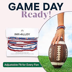 INK + ALLOY Game Day Bracelet Stacks, Beaded Bracelets for Football Gameday Outfits, Handmade Jew... | Amazon (US)