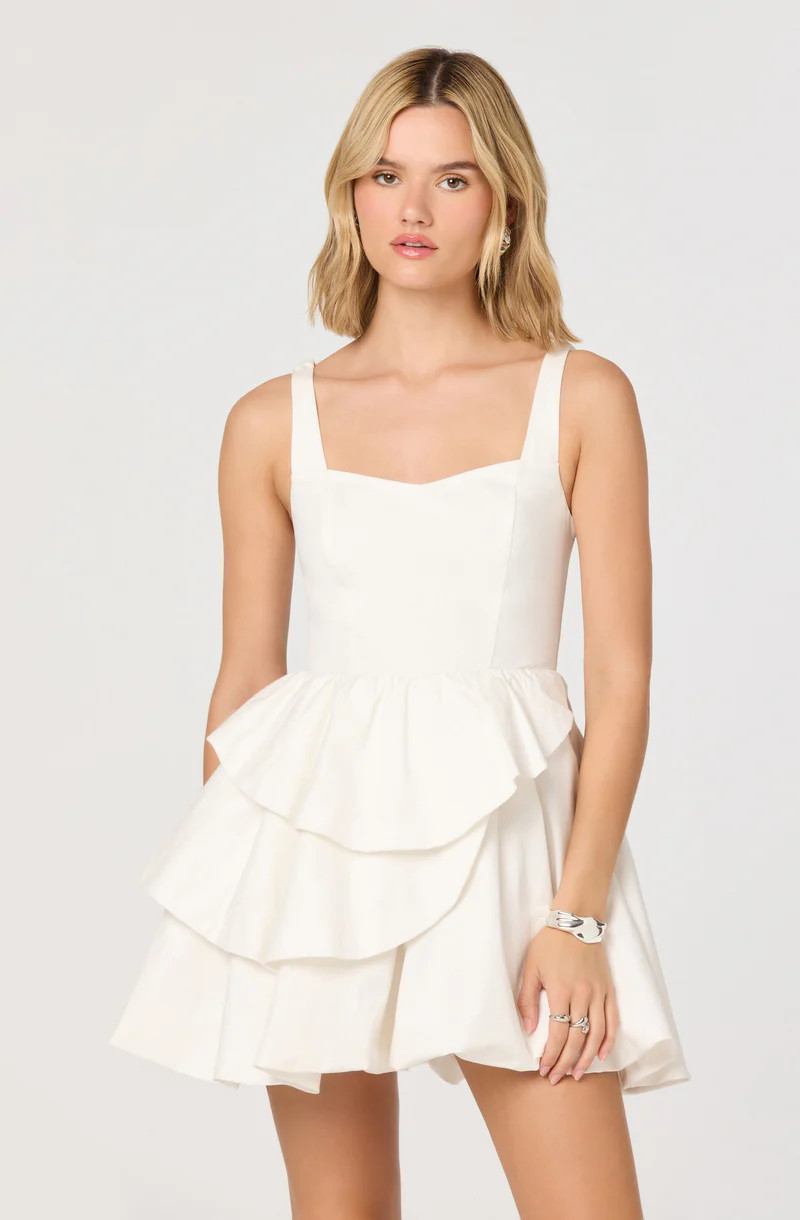 Sheralle Ruffle Tiered Mini Dress - Off white / XS | ASTR The Label (US)