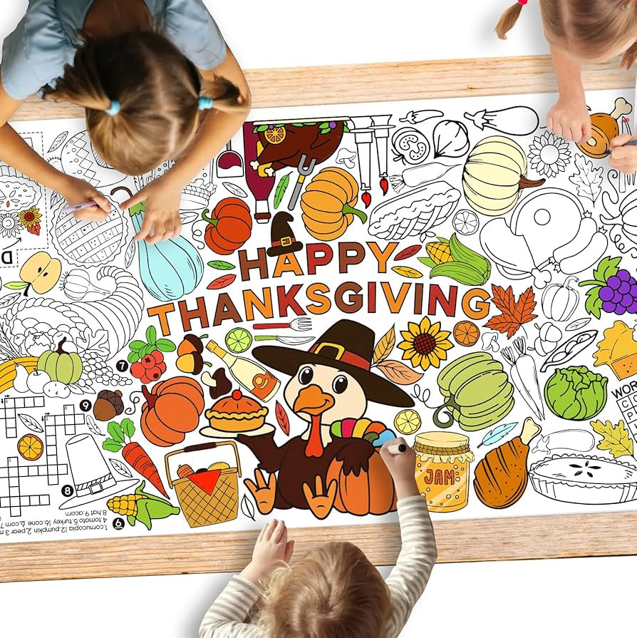 Thanksgiving Activity Poster - 31.5 x 72 Inches,Turkey-Themed Party, Versatile Paper Coloring Ban... | Amazon (US)