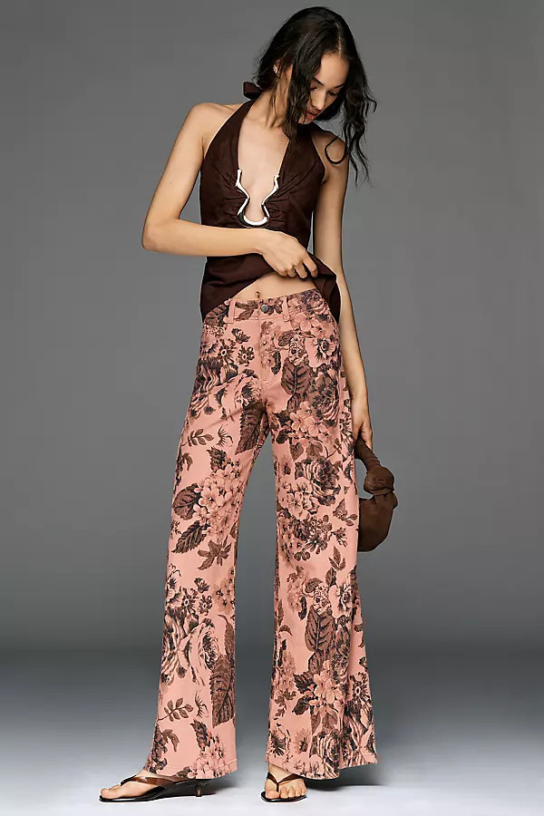 The Adi Mid-Rise Clean-Hem Flare Pants by Pilcro | Anthropologie (US)