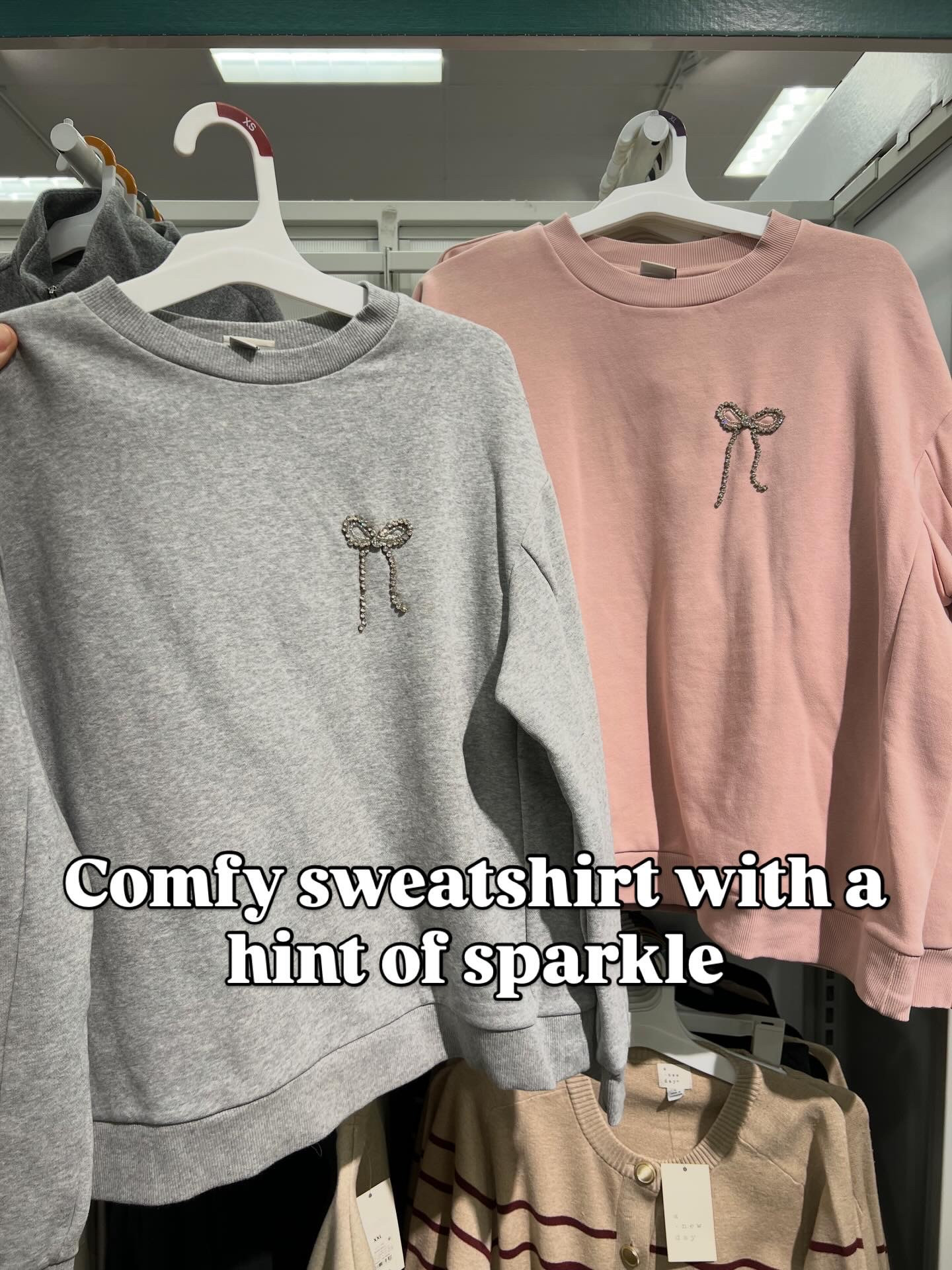 Zoom in, these sweatshirts have a pretty rhinestone bow detail. Easy to DIY, too! #target 

#LTKHoliday #LTKGiftGuide #LTKFindsUnder50